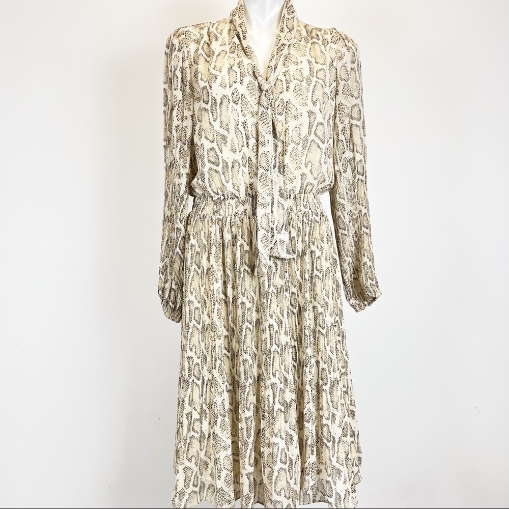 Anthropologie Snake Print Dress - Cream and Brown - Picture 3 of 8